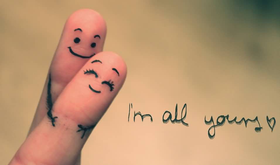 I'm All Yours Happy Hug Day Fingers Art
