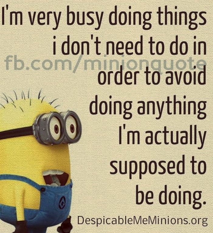 I’m very busy doing things I don’t need to do in order to avoid doing anything I’m actually supposed to be doing