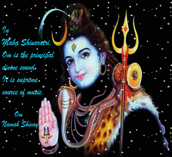 In Maha Shivratri Om Is The Principal Divine Sound. Happy Maha Shivratri Glitter