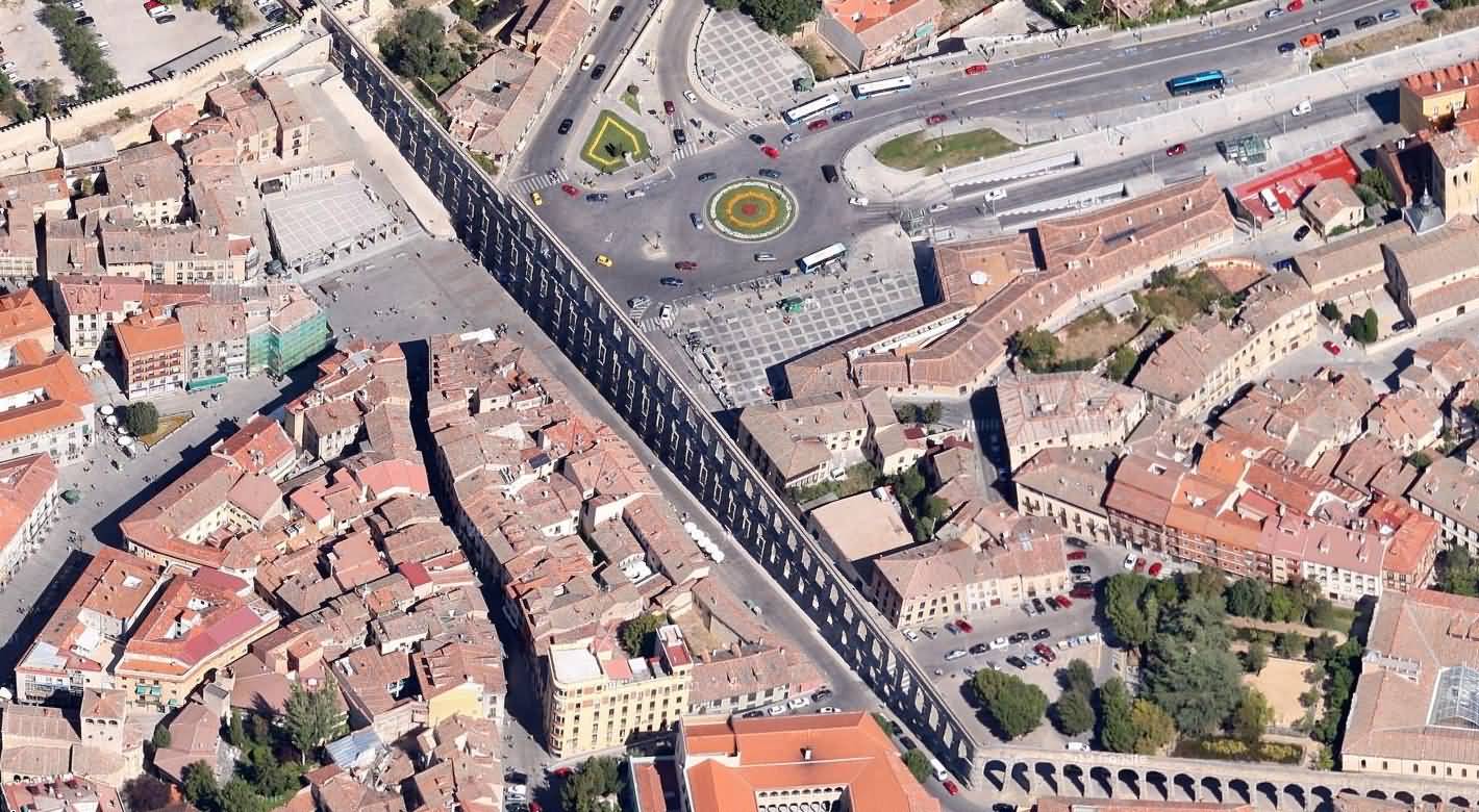 Incredible Aerial View Of Aqueduct Of Segovia