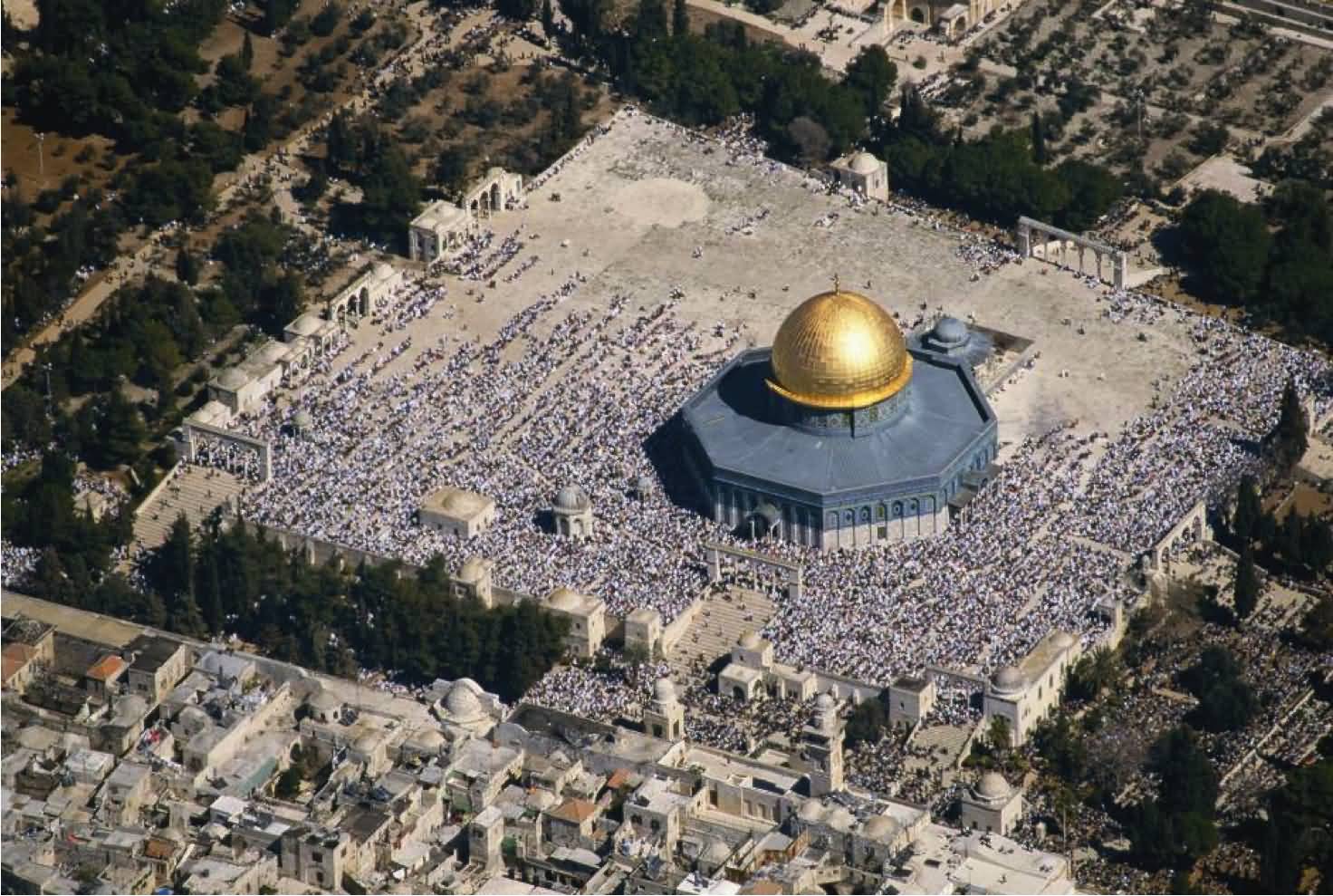 Incredible Aerial View Of The Dome Of The Rock