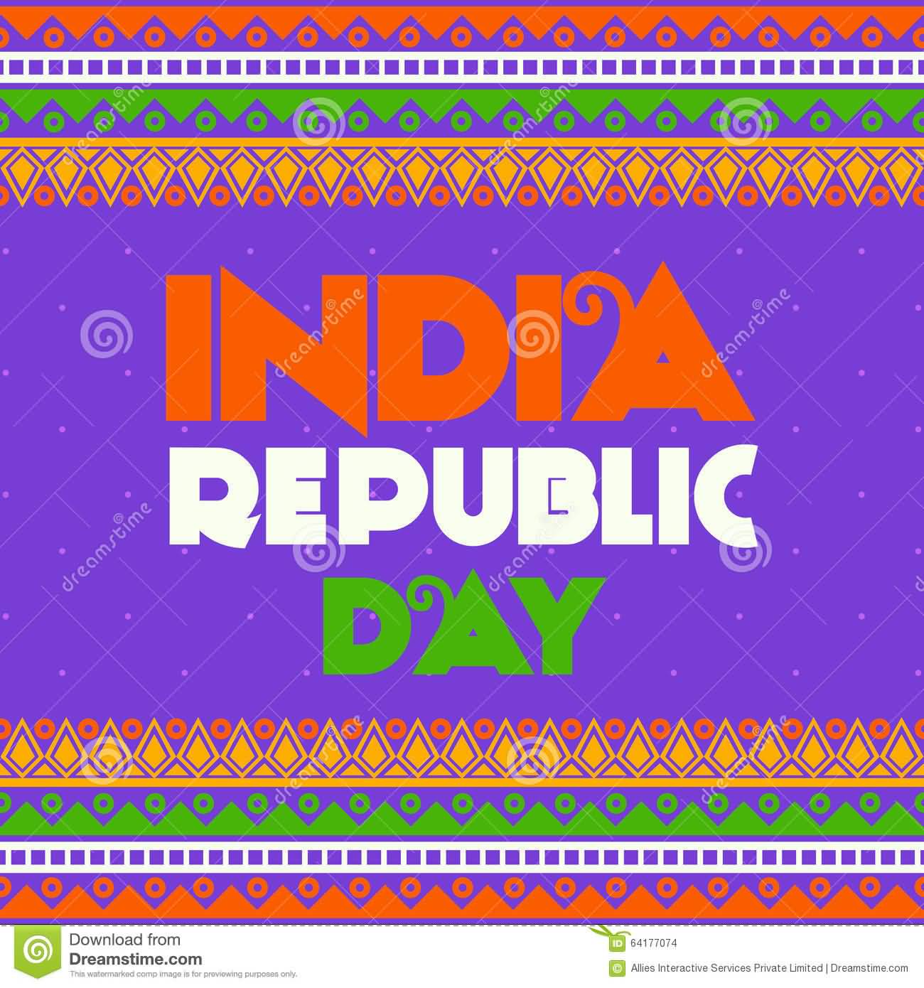 India Republic Day Colorful Greeting Card