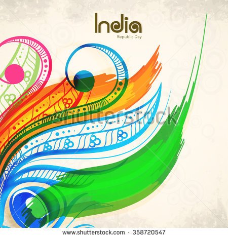 India Republic Day Decorated Elegant Greeting Card