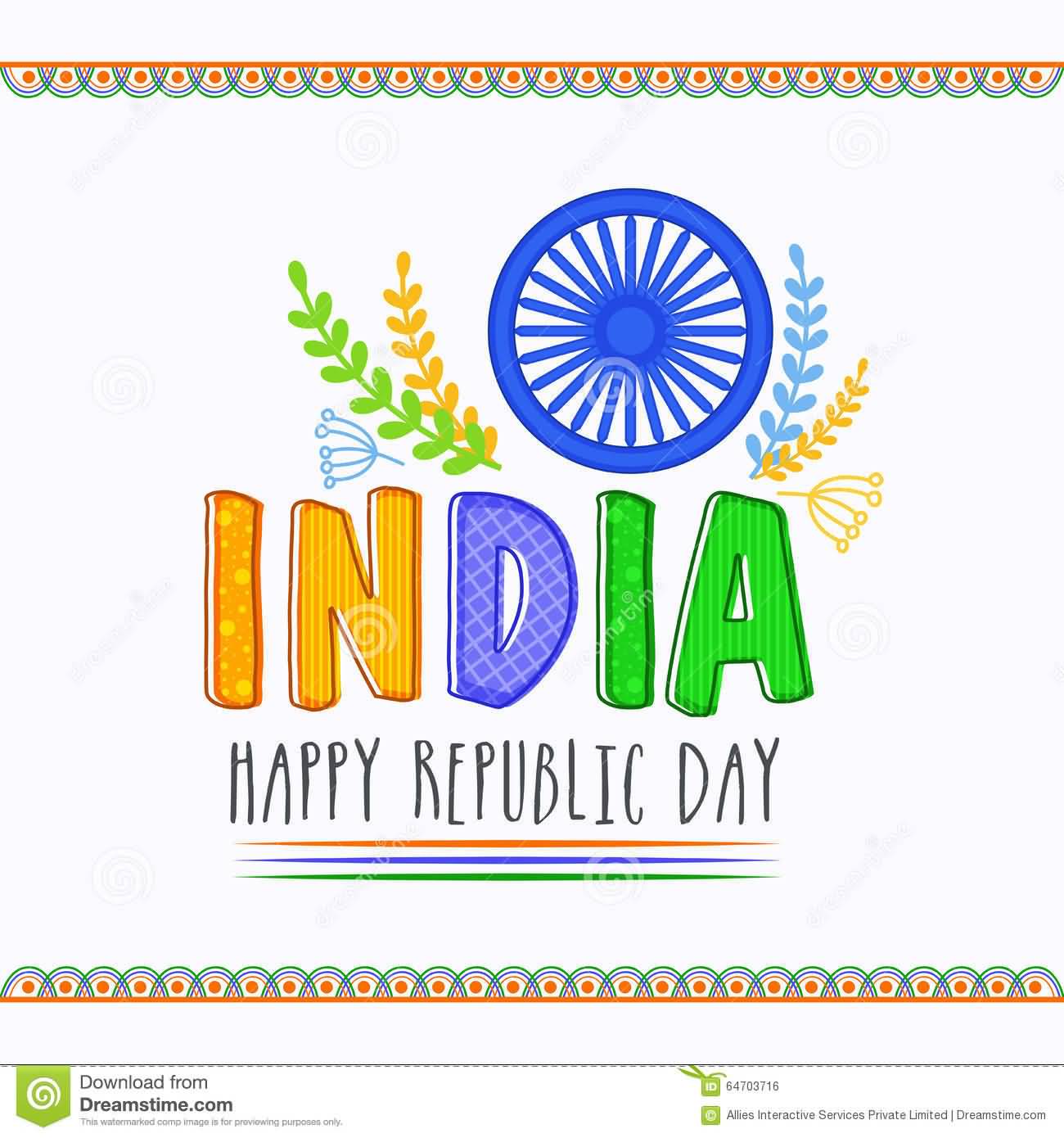 India Republic Day Greeting Card Illustration