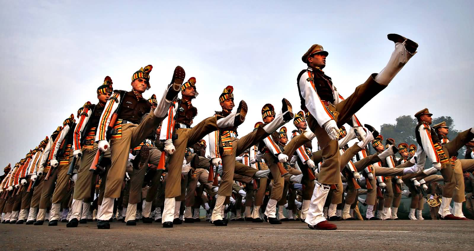 Indian Soldiers March During Republic Day Parade In New Delhi