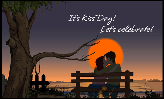 It’s Kiss Day Let’s Celebrate Couple Kissing During Sunset Picture