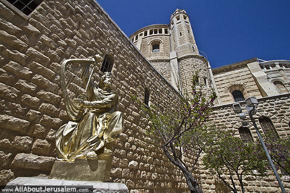 King David Statue Outside The Dormition Abbey