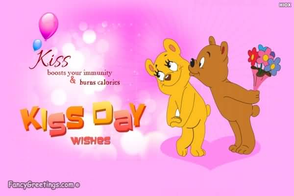 Kiss Boosts Your Immunity & Burns Calories Kiss Day Wishes Card