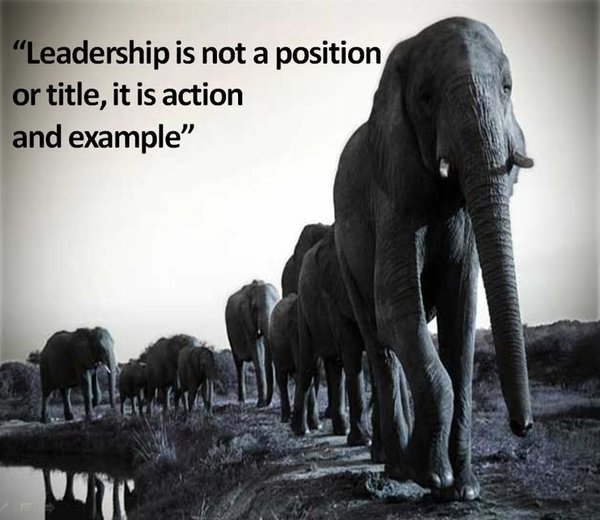 Leadership is not a position or title, it is action and example