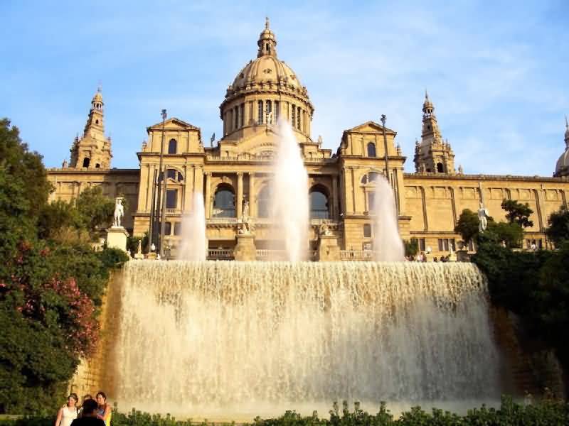 Magic Fountain And Palau Nacional In Barcelona