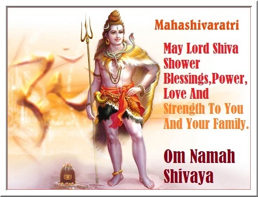 Maha Shivratri May Lord Shiva Shower Blessings, Power, Love And Strength To You And Your Family.