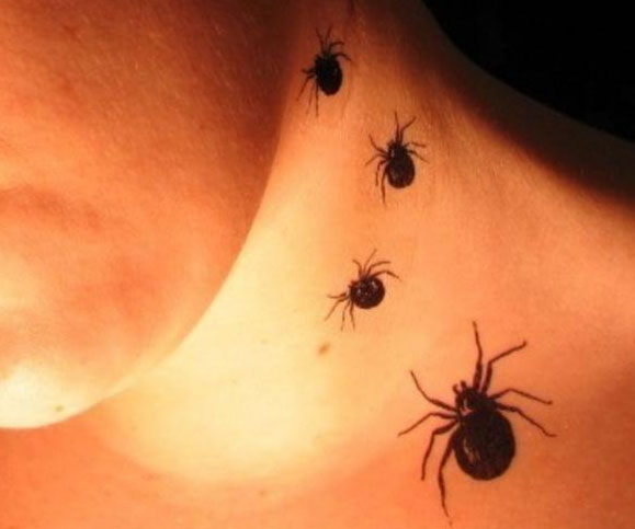 Man Side Neck Spider Tattoo
