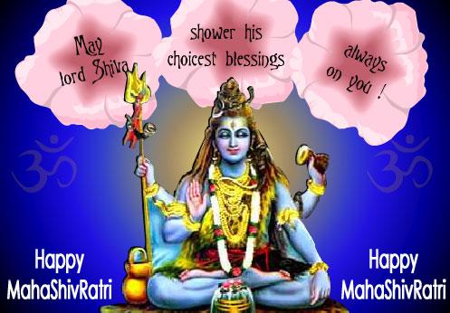 May Lord Shiva Shower His Choicest Blessings Always On You Happy Maha Shivaratri Card
