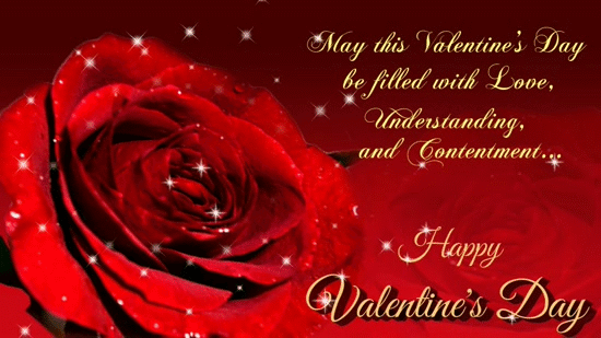 May This Valentine's Day Be Filled With Love. Understanding And Contentment Happy Valentine's Day Animated Picture