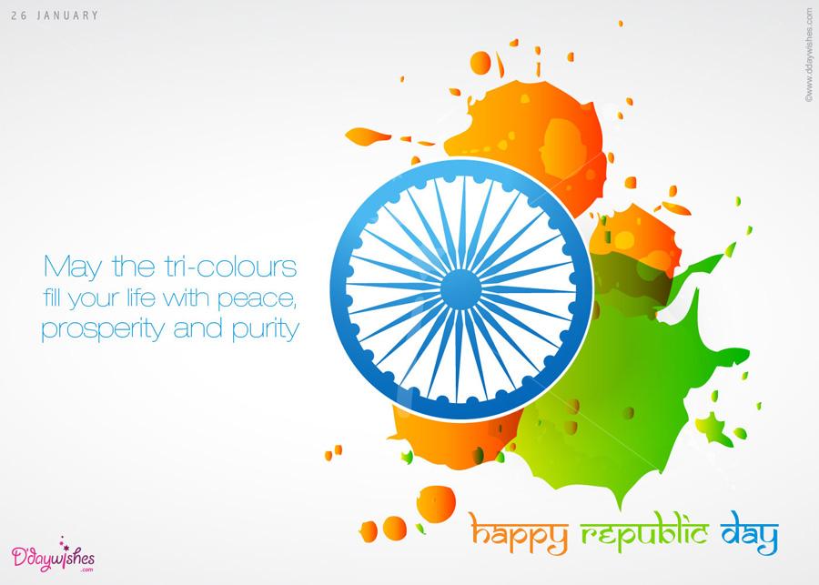 May Tri Colors Fill Your Life With Peace, Prosperity And Purity Happy Republic Day