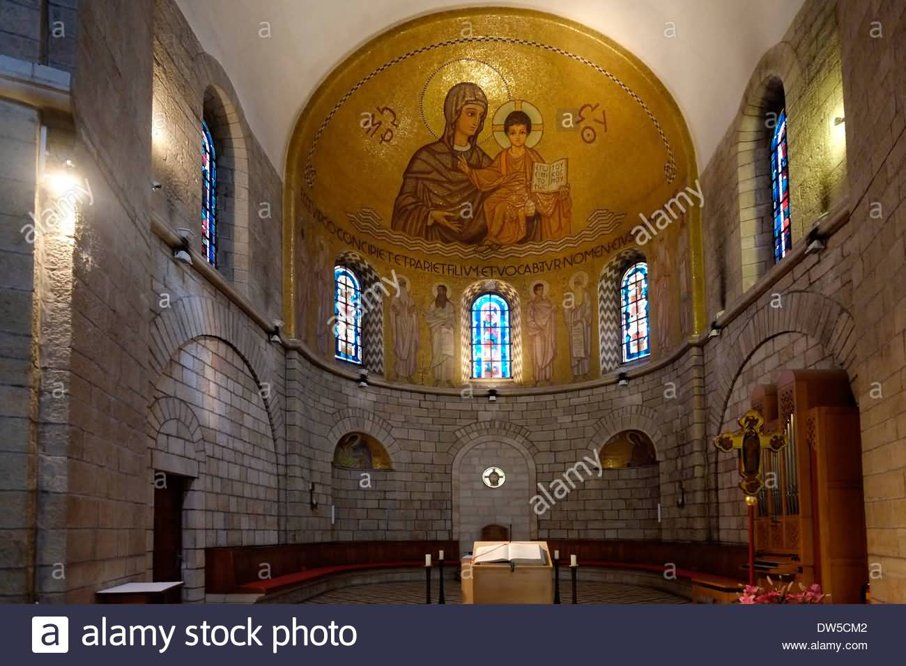 Mosaic Religious Figures Inside The Dormition Abbey Church