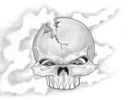 Nice Grey Skull Tattoo Design