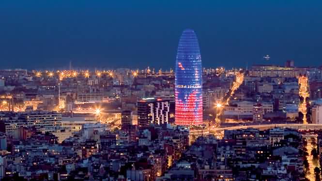 Night View Of Torre Agbar