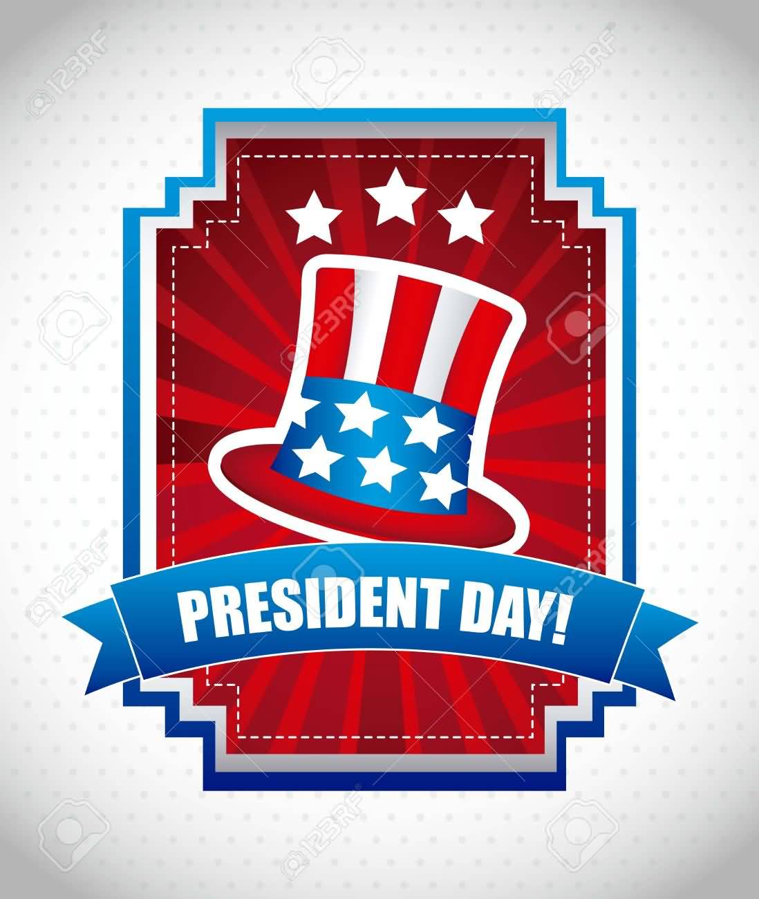 Presidents Day American Flag Hat Illustration