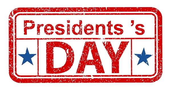 Presidents Day Red Rectangle Stamp