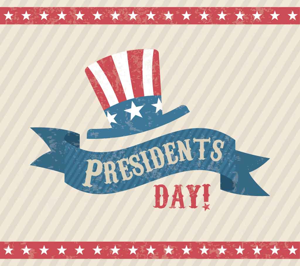 Presidents Day US Flag Hat Card