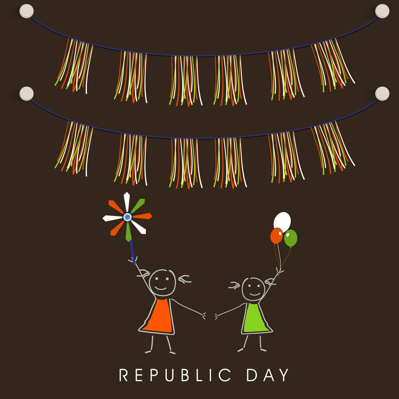 Republic Day Kids Cartoon Greeting Card