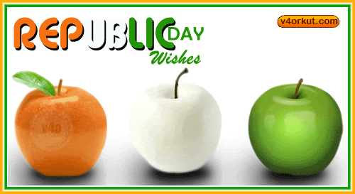 Republic Day Wishes Saffron White And Green Apples Picture