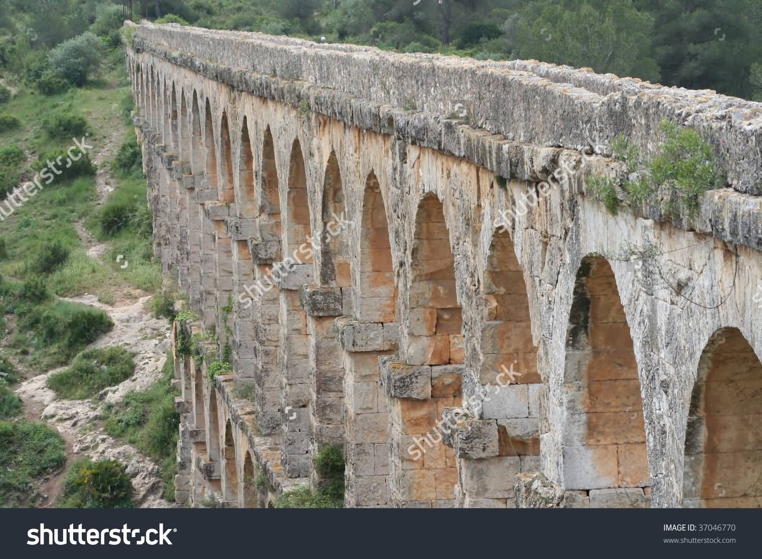 Roman Aqueduct Of Segovia In Spain