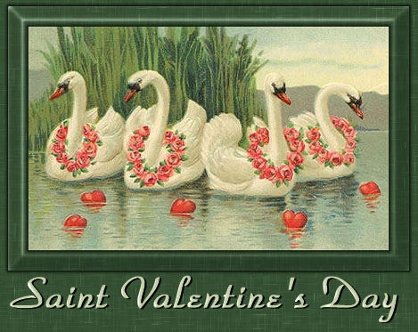 Saint Valentine’s Day Swans With Garlands