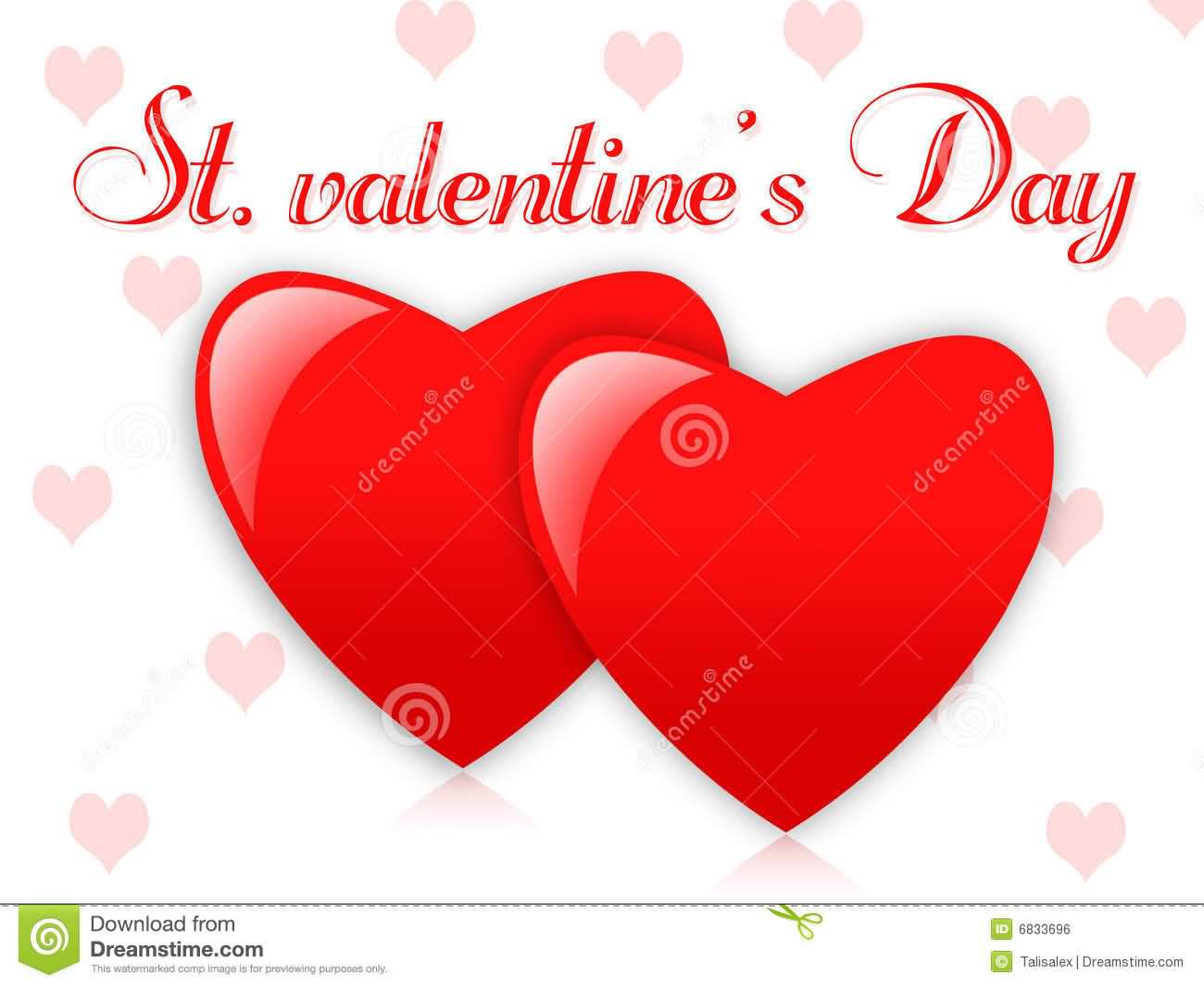 Saint Valentine's Day Two Hearts Illustration