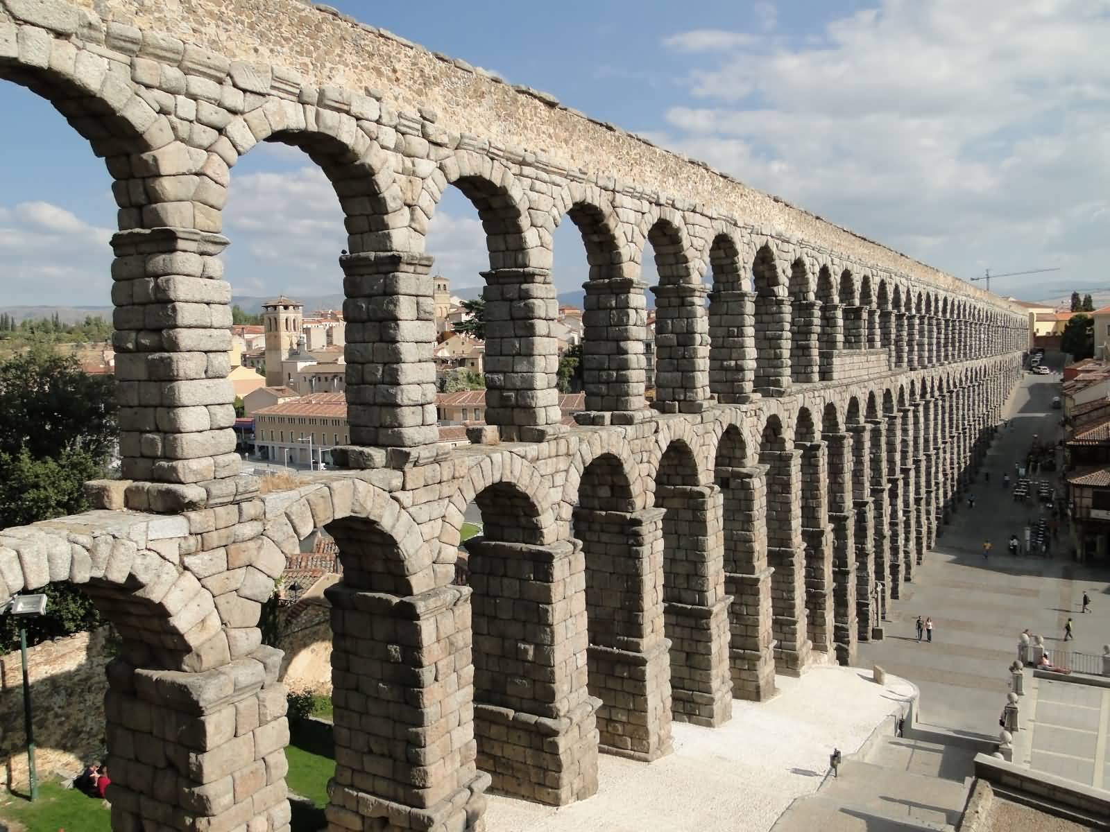 Side View Of The Aqueduct of Segovia