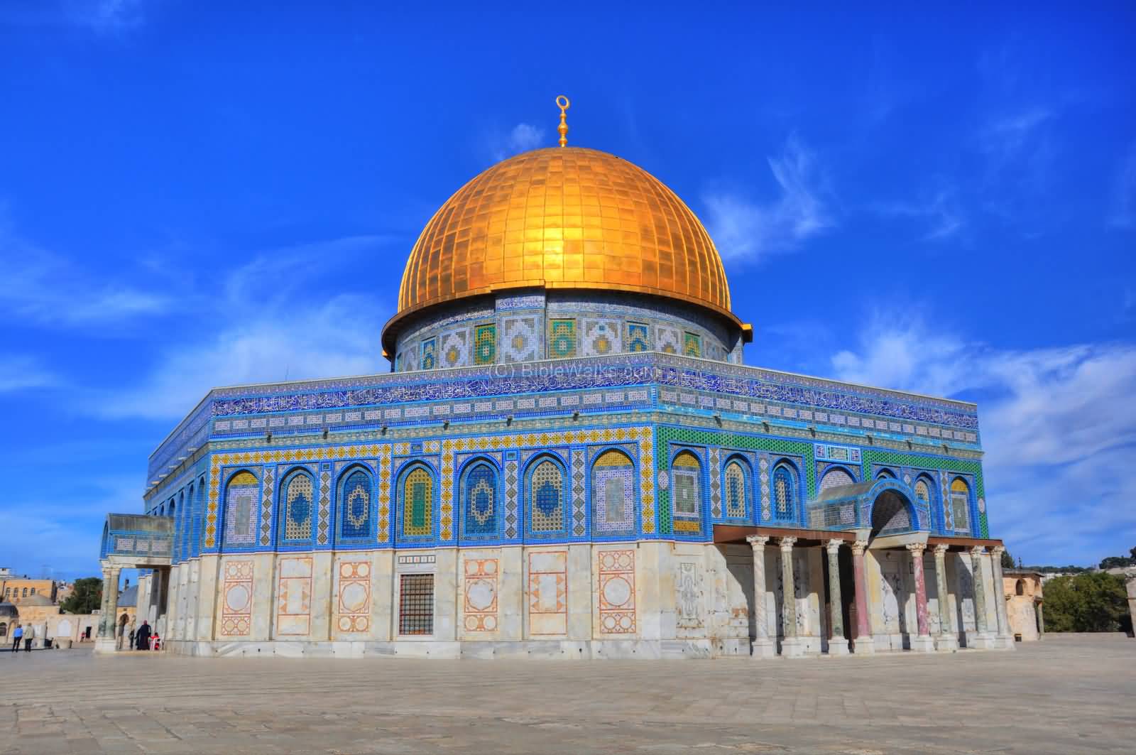 Side View Of The Dome Of The Rock Shrine In Jerusalem, Israel