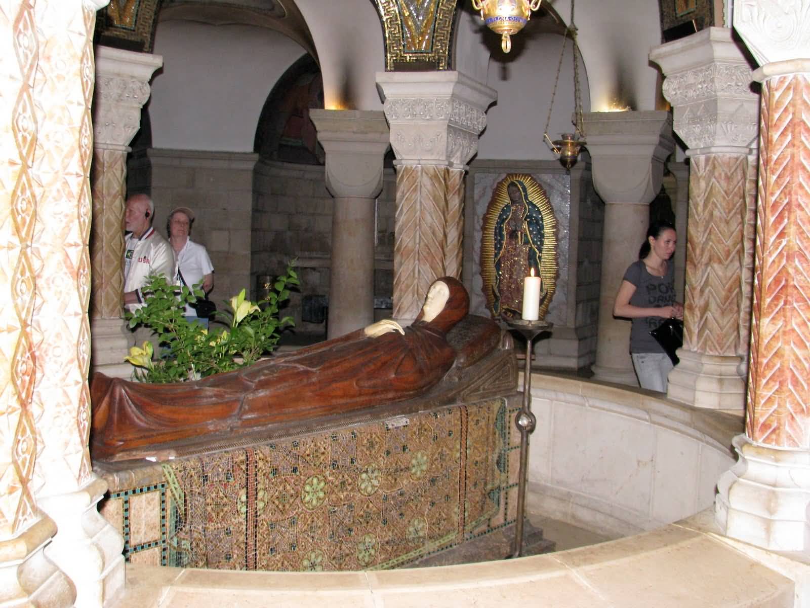 Sleeping Mary Statue Inside The Dormition Abbey