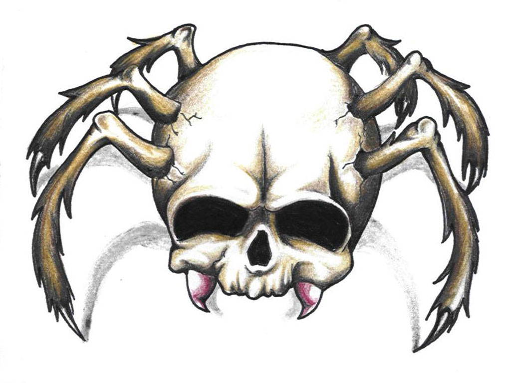 Spider Skeleton Tattoo Design