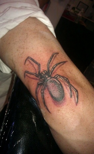 Spider Tattoo On Elbow