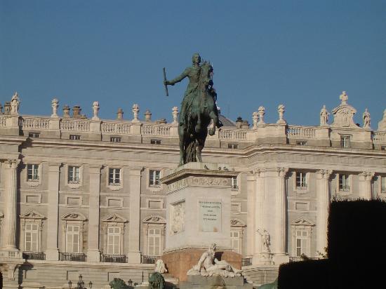 Statue At The Royal Palace of Madrid In Barcelona