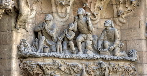 Statues On The Walls Of The Sagrada Familia
