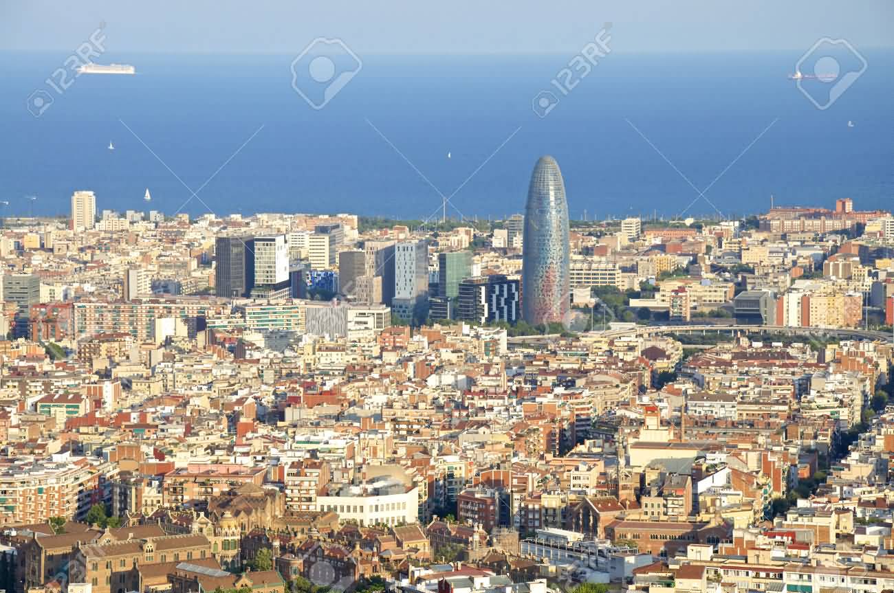 The Agbar Tower And Barcelona City View