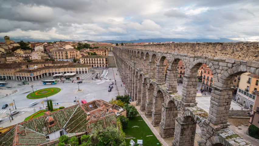 The Ancient Roman Aqueduct Of Segovia