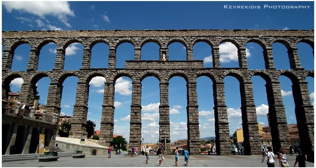 The Aqueduct Of Segovia City Wall