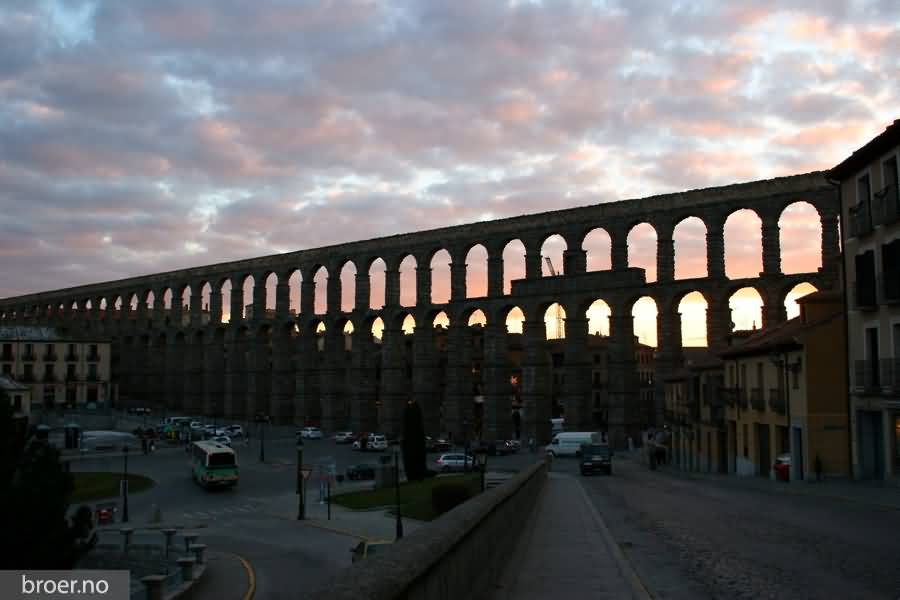The Aqueduct Of Segovia Sunset View