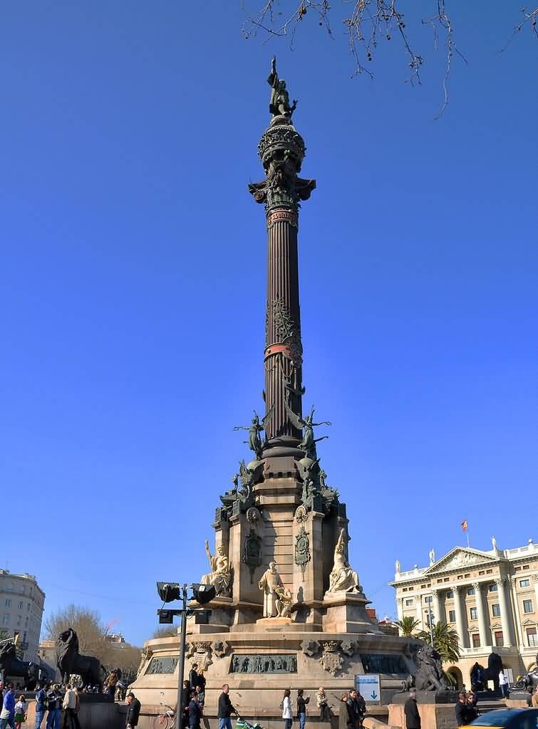 The Columbus Monument In Barcelona