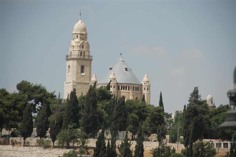 The Dormition Abbey And Bell Tower On Mount Zion In Jerusalem