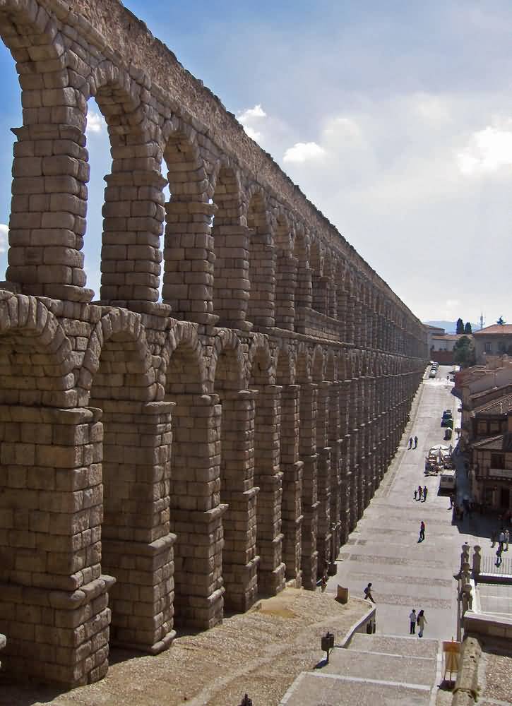 The Pillars And Arches Of Th Aqueduct of Segovia