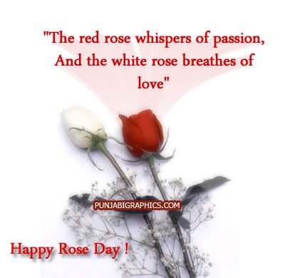 The Red Rose Whispers Of Passion, And The White Rose Breathes Of Love Happy Rose Day