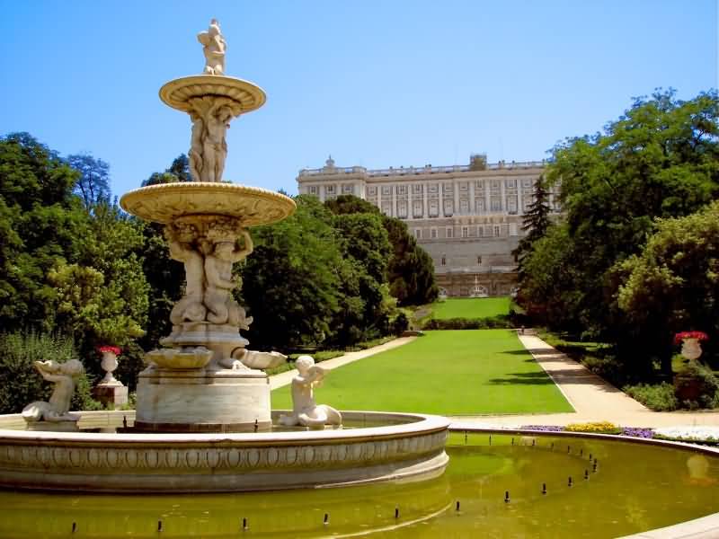 The Royal Palace Of Madrid From The Campo del Moro Gardens