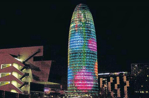 Torre Agbar At Night