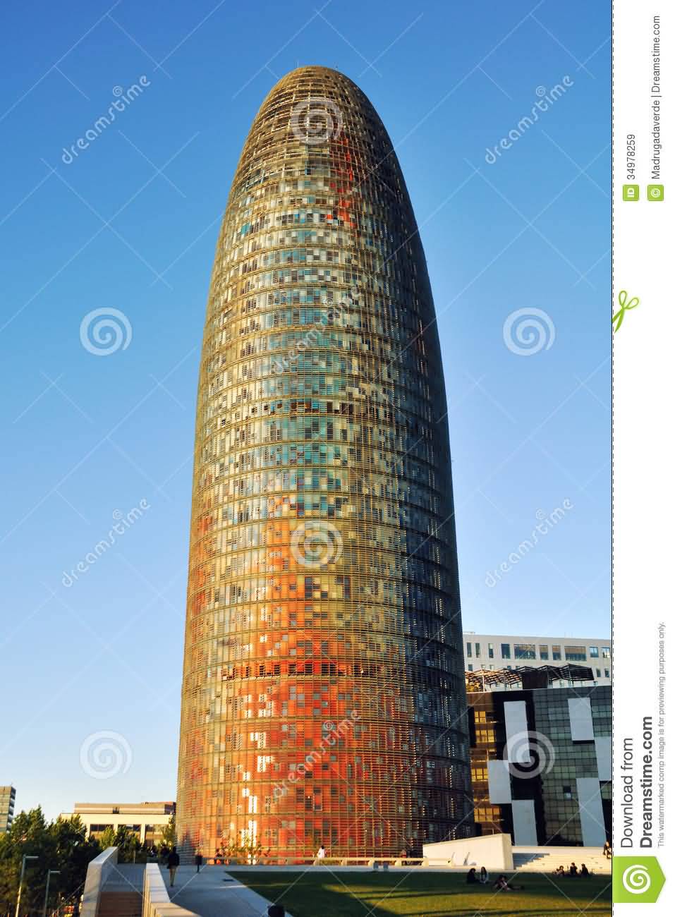 Torre Agbar In Barcelona, Spain
