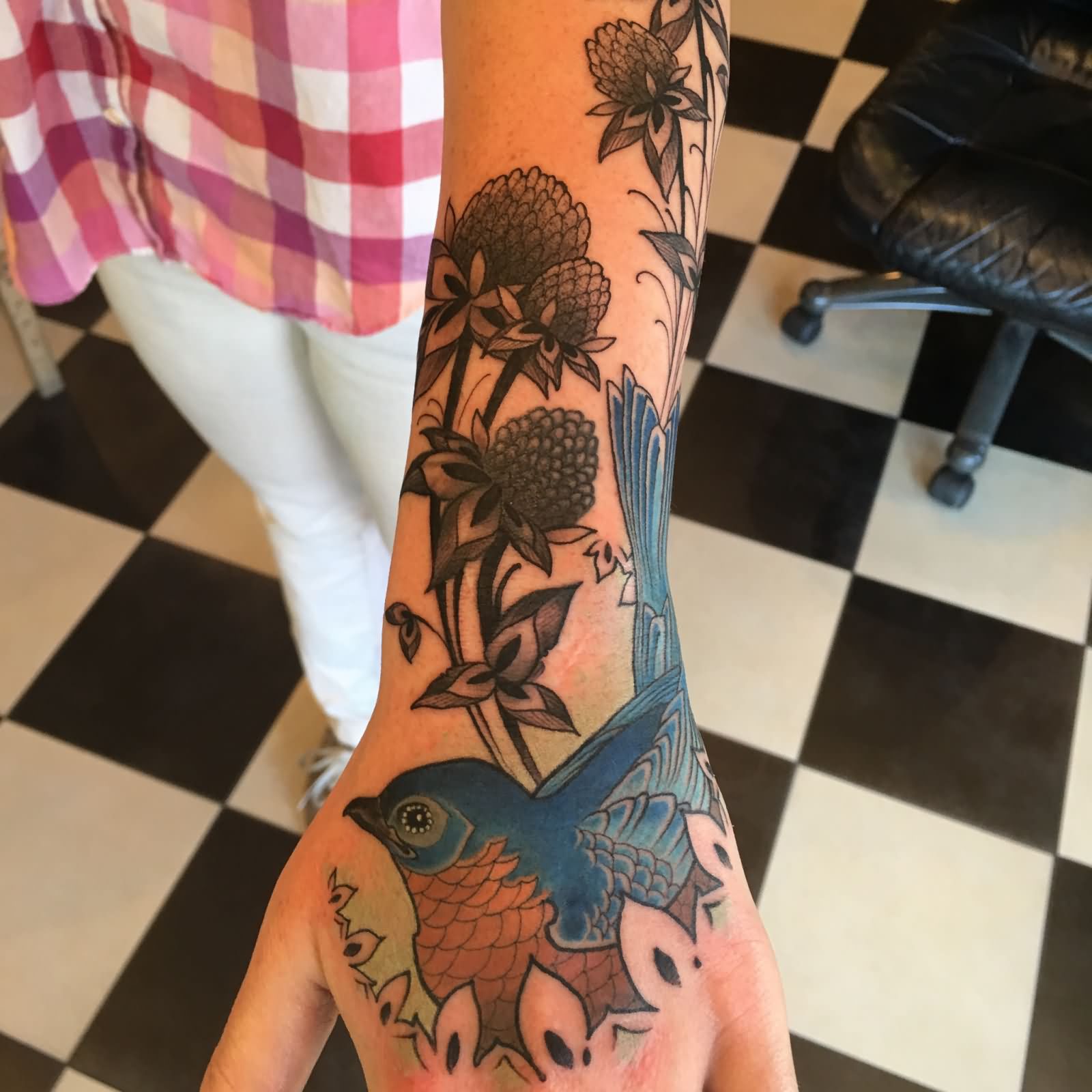 Traditional Bird Tattoo On Left Hand By Ben Merrell