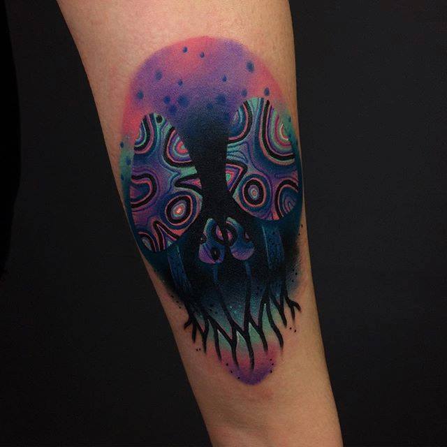 Unique Abstract Tree Tattoo On Sleeve
